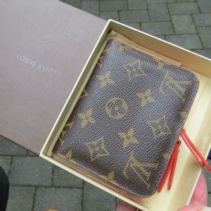Louis Vuitton Brown & Orange Monogram Print Wallet